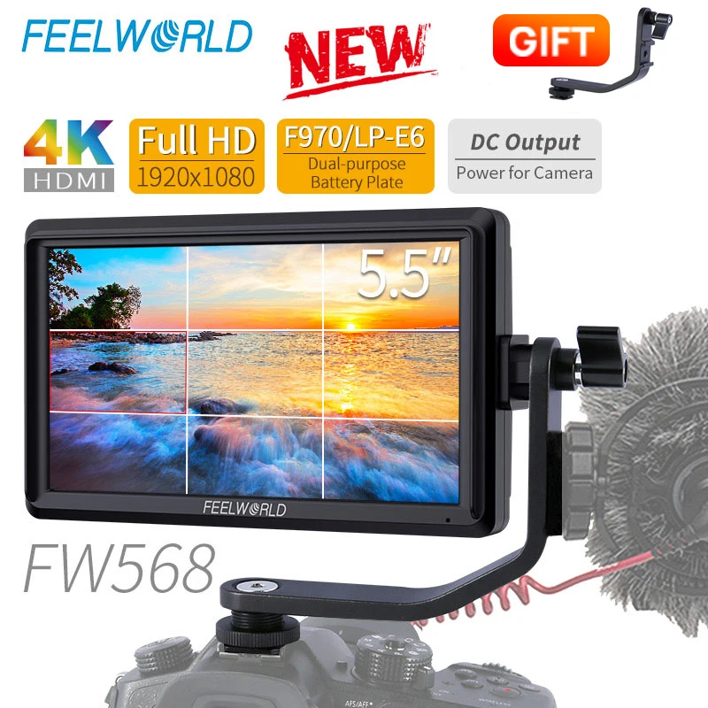 Monitor Feelworld FW568 5.5inch Field DSLR Monitor Full HD 1920x1080 IPS 4K Monitor HDMI Display for Sony A7 Nikon DSLR Cameras
Monitor Feelworld FW568 5.5inch Field DSLR Monitor Full HD 1920x1080 IPS 4K Monitor HDMI Display for Sony A7 Nikon DSLR Cameras