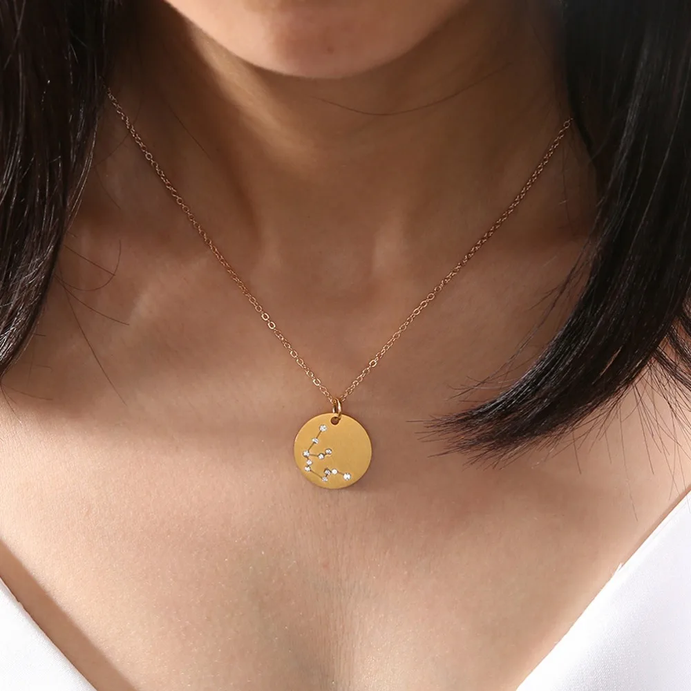 2019 New Fashion Zodiac Pendant Long Necklace For Women Choker Gold Necklace Chain Men Unisex Constellation Jewelry Collier
2019 New Fashion Zodiac Pendant Long Necklace For Women Choker Gold Necklace Chain Men Unisex Constellation Jewelry Collier