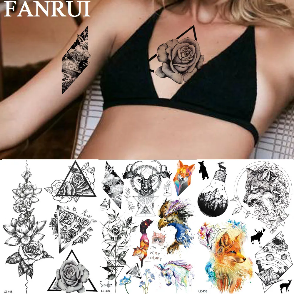 FANRUI Rose Flower Sexy Deco Temporary Tattoo Sticker Lotus Buddha Triangle Fake Tatoo Waterproof Body Art Arm Wrist Custom Tato
FANRUI Rose Flower Sexy Deco Temporary Tattoo Sticker Lotus Buddha Triangle Fake Tatoo Waterproof Body Art Arm Wrist Custom Tato