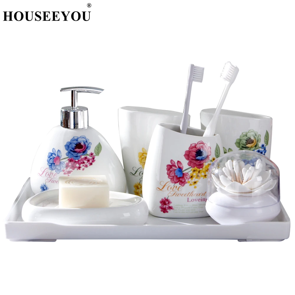 Creative White Ceramic Floral Painted Soap Dispenser Mug Toothbrush Toothpaste Holder Tumbler Bathroom Storage Home Decorations
Creative White Ceramic Floral Painted Soap Dispenser Mug Toothbrush Toothpaste Holder Tumbler Bathroom Storage Home Decorations