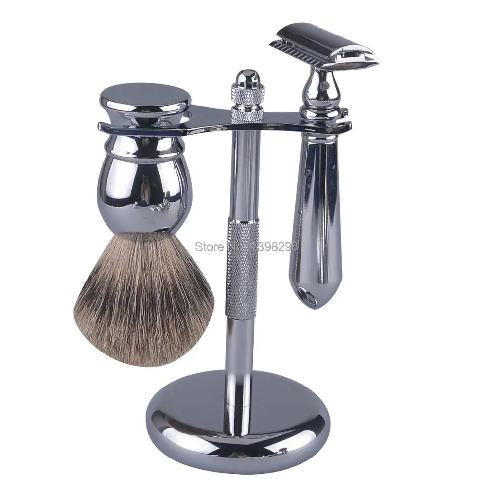 

CSB Safety Razor Set Shaving Brush Pure Badger Hair For Shave Beard Barber Face Cleaning Tools mens grooming gift set