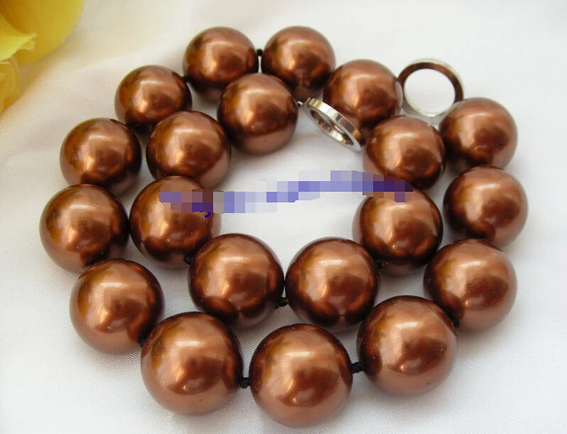 shippingstunning big 20mm round chocolate coffee south sea shell pearls necklace d814
shippingstunning big 20mm round chocolate coffee south sea shell pearls necklace d814