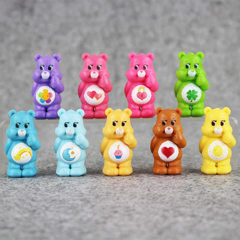 9Pcs/Lot Japanese Anime kawaii Action Figure Care Bears Best Kids Toys For Boys And Girls