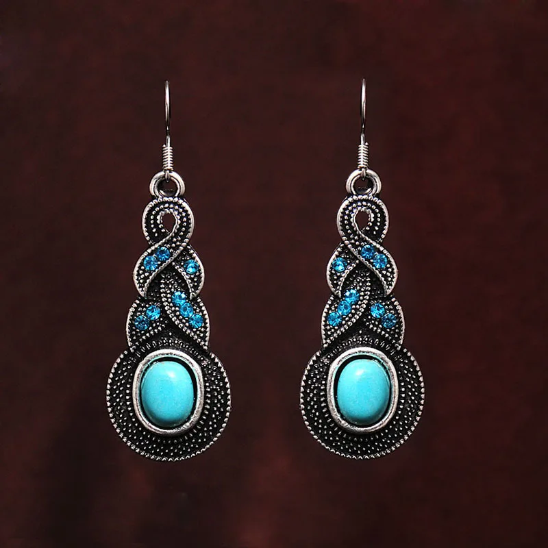 Bohemian Crystal Drop Earrings Vintage Antique Silver Color Oval Stone Beads Earrings for Women Beach Party Costume Jewelry Gift
Bohemian Crystal Drop Earrings Vintage Antique Silver Color Oval Stone Beads Earrings for Women Beach Party Costume Jewelry Gift