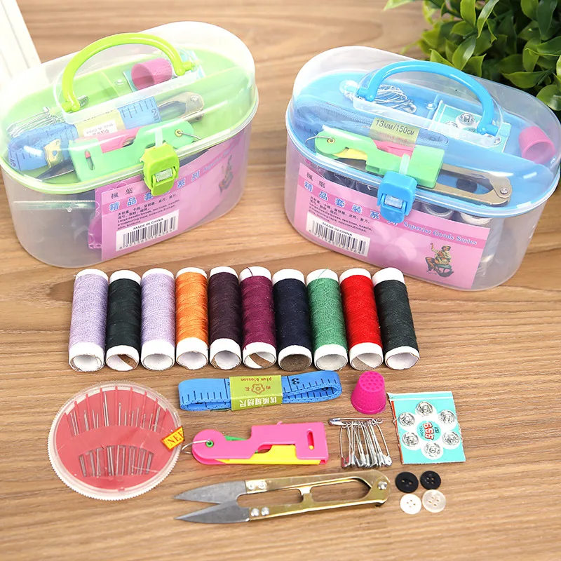 Multi Colors Portable Sewing Tools Kit Home Essential Accessories Mini Travel Plastic Sewing Set Tool with Storage Box
Multi Colors Portable Sewing Tools Kit Home Essential Accessories Mini Travel Plastic Sewing Set Tool with Storage Box