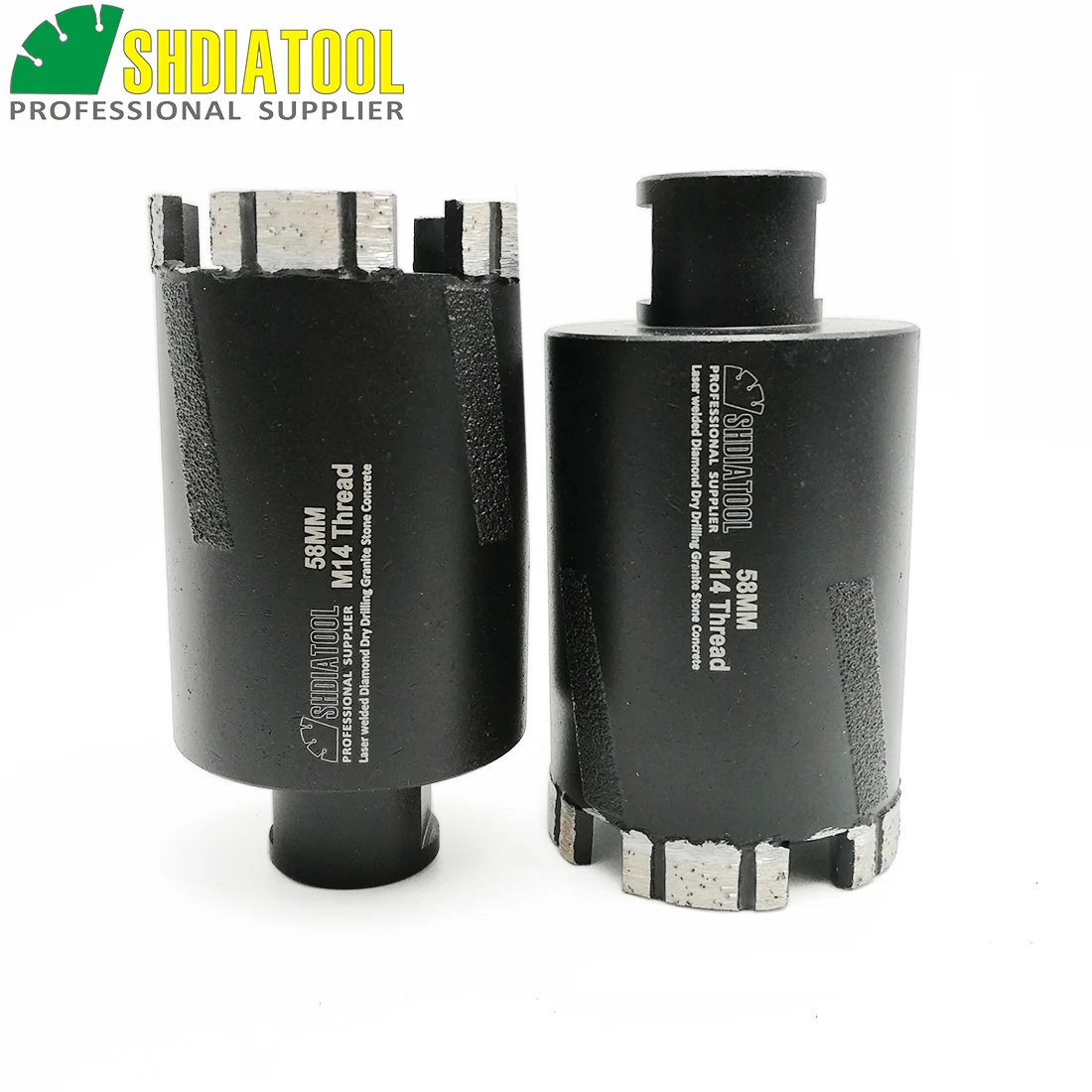 SHDIATOOL 2pcs M14 58mm Laser Welded Diamond Dry Drilling Core Bits With Side Protection Hole Saw Hard Granite Marble Drill Bit
SHDIATOOL 2pcs M14 58mm Laser Welded Diamond Dry Drilling Core Bits With Side Protection Hole Saw Hard Granite Marble Drill Bit