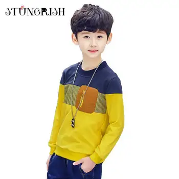 Boys T-shirt patchwork zipper design high quality kids tops for children autumn spring clothing casual holiday wear for 4-14Y
Boys T-shirt patchwork zipper design high quality kids tops for children autumn spring clothing casual holiday wear for 4-14Y