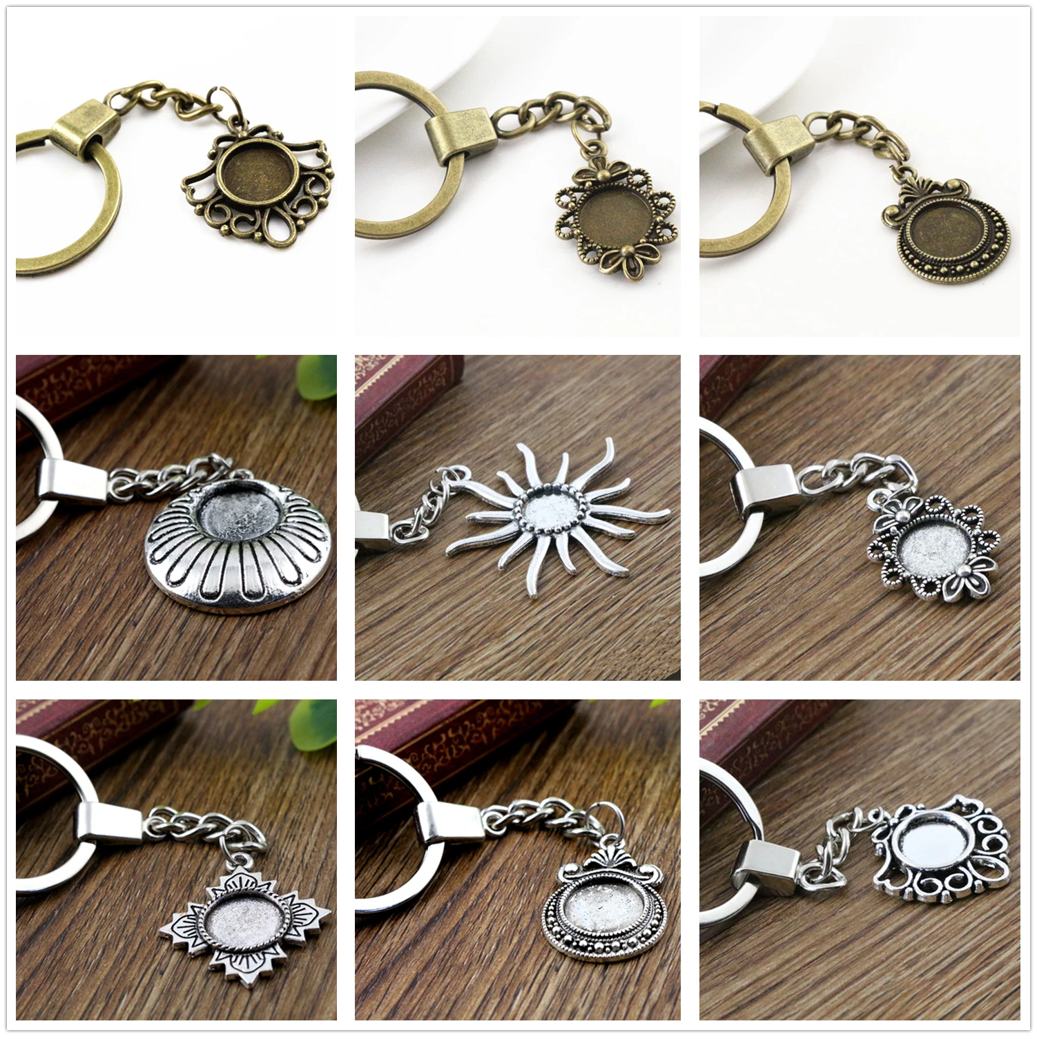 2pcs 12mm Inner Size Antique Silver / Bronze plated Cameo Setting Base;Handmade Cameo Setting, Metal Key Chains Accessor
2pcs 12mm Inner Size Antique Silver / Bronze plated Cameo Setting Base;Handmade Cameo Setting, Metal Key Chains Accessor