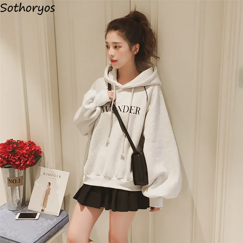 Hoodies Women Hooded Letter Printed Harajuku Thicker Plus Velvet Warm Pullovers Womens Korean Style Trendy Long BF Sweatshirts
Hoodies Women Hooded Letter Printed Harajuku Thicker Plus Velvet Warm Pullovers Womens Korean Style Trendy Long BF Sweatshirts