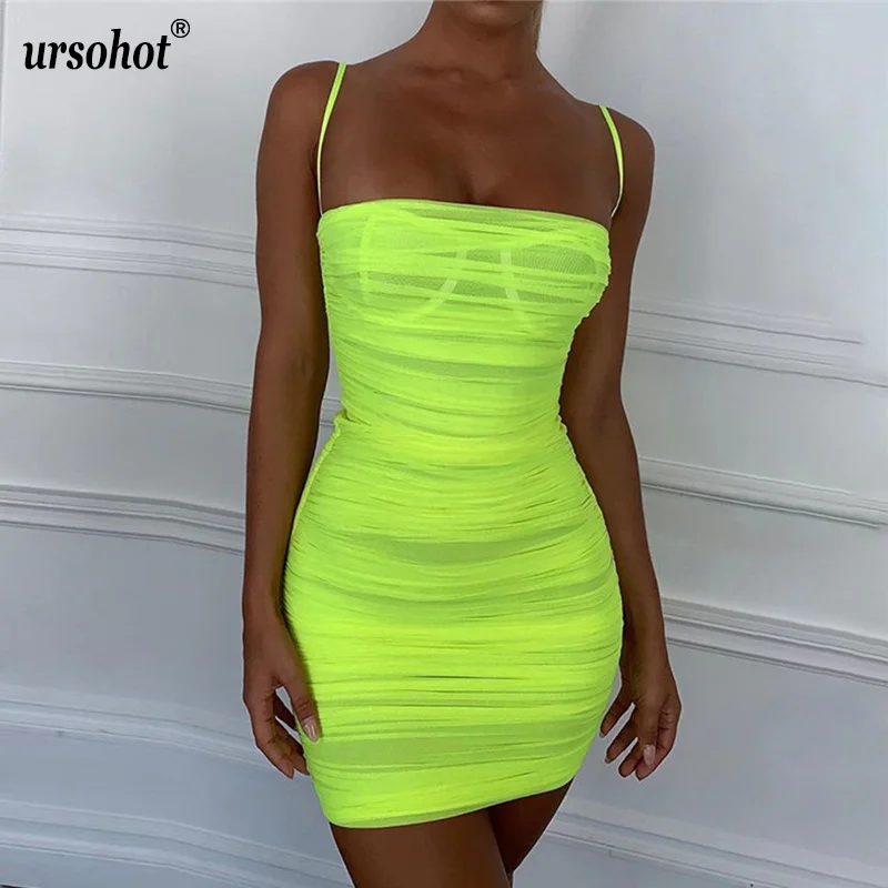 Ursohot Strap Neon Green Bodycon Party Dress For Women 2019 Chic Mesh See Through Ruched Sexy Sundress Beach Mini Robe Femme
Ursohot Strap Neon Green Bodycon Party Dress For Women 2019 Chic Mesh See Through Ruched Sexy Sundress Beach Mini Robe Femme