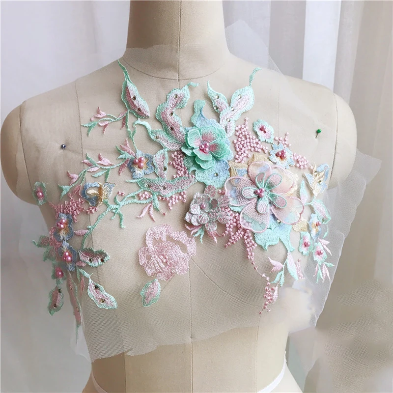 2 Pieces Exquisite 3D Beaded Pearl Mesh Lace Applique Lace Sewing Trims Sequins DIY Lace Fabric For Wedding Dress
2 Pieces Exquisite 3D Beaded Pearl Mesh Lace Applique Lace Sewing Trims Sequins DIY Lace Fabric For Wedding Dress