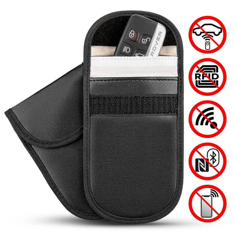Car Key Bag Fob Signal Blocker Faraday Bag Shielding Pouch Wallet Signal Blocking Case for Privacy Protection Car Accessories 
Car Key Bag Fob Signal Blocker Faraday Bag Shielding Pouch Wallet Signal Blocking Case for Privacy Protection Car Accessories
