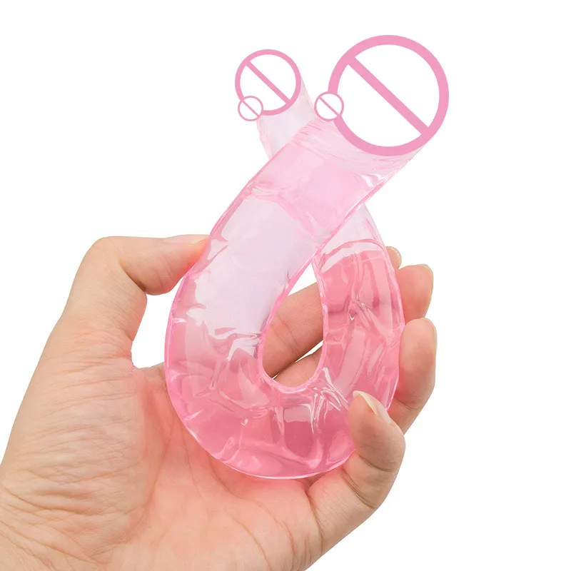 Фото Erotic Jelly Silicone Double Ended Big Dildo Lesbian Vagina GSpot Massage Head Dick Anal Plug Sex Toys For Woman Shop | Красота и