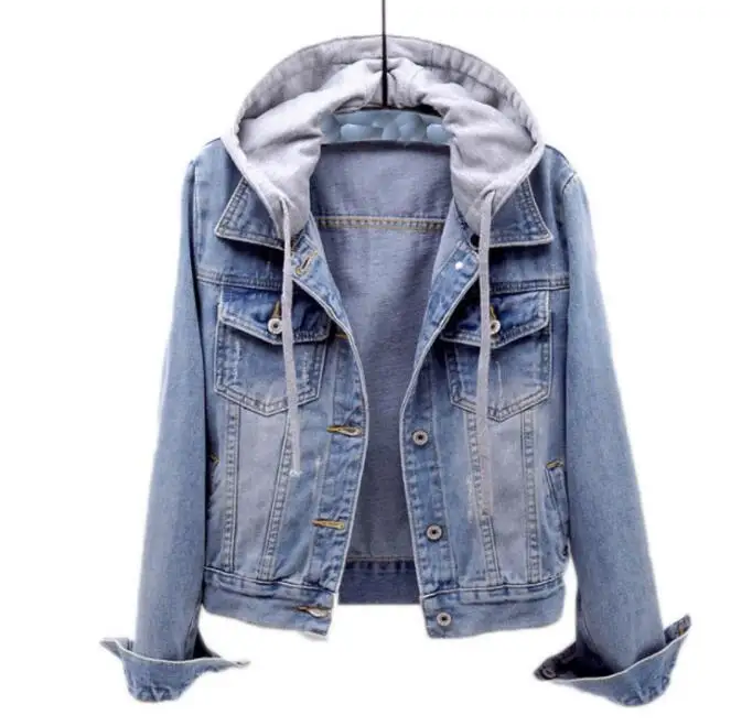 Denim short jacket female 2019 new autumn long-sleeved slim hooded jacket student jacket large size
Denim short jacket female 2019 new autumn long-sleeved slim hooded jacket student jacket large size