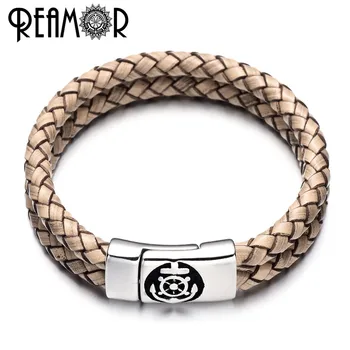 REAMOR Vintage Genuine Leather Bracelet for Men Women 316l Stainless Steel Magnetic Clasp Anchor Bracelets Bangles Men Jewelry
REAMOR Vintage Genuine Leather Bracelet for Men Women 316l Stainless Steel Magnetic Clasp Anchor Bracelets Bangles Men Jewelry