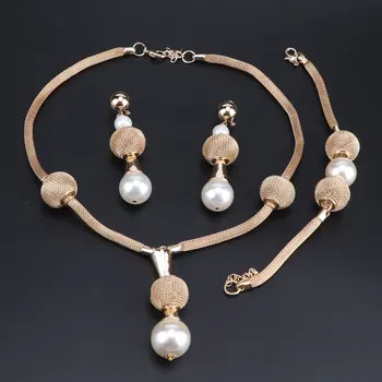 OEOEOS Women Simulated Pearl Jewelry Sets Gold/Silver Color Pendant Wedding Accessories Necklace Earrings Bracelets
OEOEOS Women Simulated Pearl Jewelry Sets Gold/Silver Color Pendant Wedding Accessories Necklace Earrings Bracelets