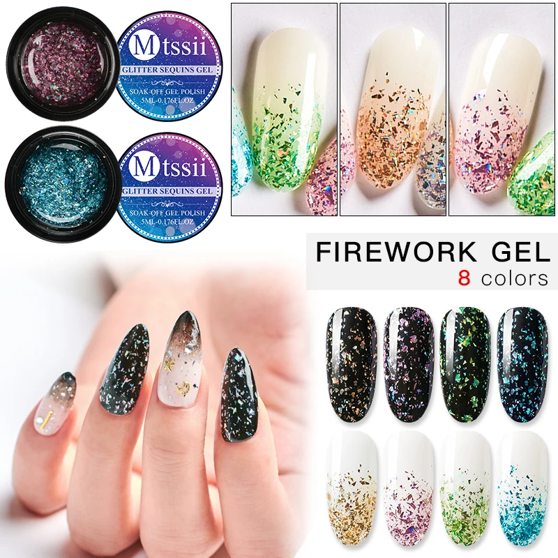 Mtssii 5ML 8 Colors UV LED Lamp Nail Gel Bling Glitter Soak Off Semi Permanent Lucky Lacquer Fireworks Gel Nail Polish
Mtssii 5ML 8 Colors UV LED Lamp Nail Gel Bling Glitter Soak Off Semi Permanent Lucky Lacquer Fireworks Gel Nail Polish