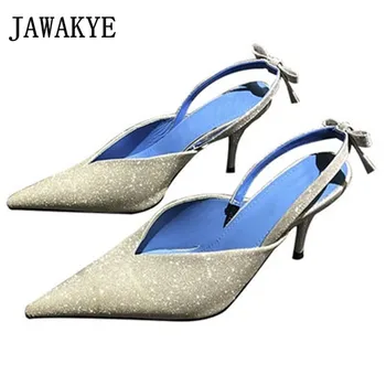 Blingbling sequins pointed toe pumps Women butterfly-knot back strap slingback Woman Shoes sweet Leather thin Heels Shoes
Blingbling sequins pointed toe pumps Women butterfly-knot back strap slingback Woman Shoes sweet Leather thin Heels Shoes
