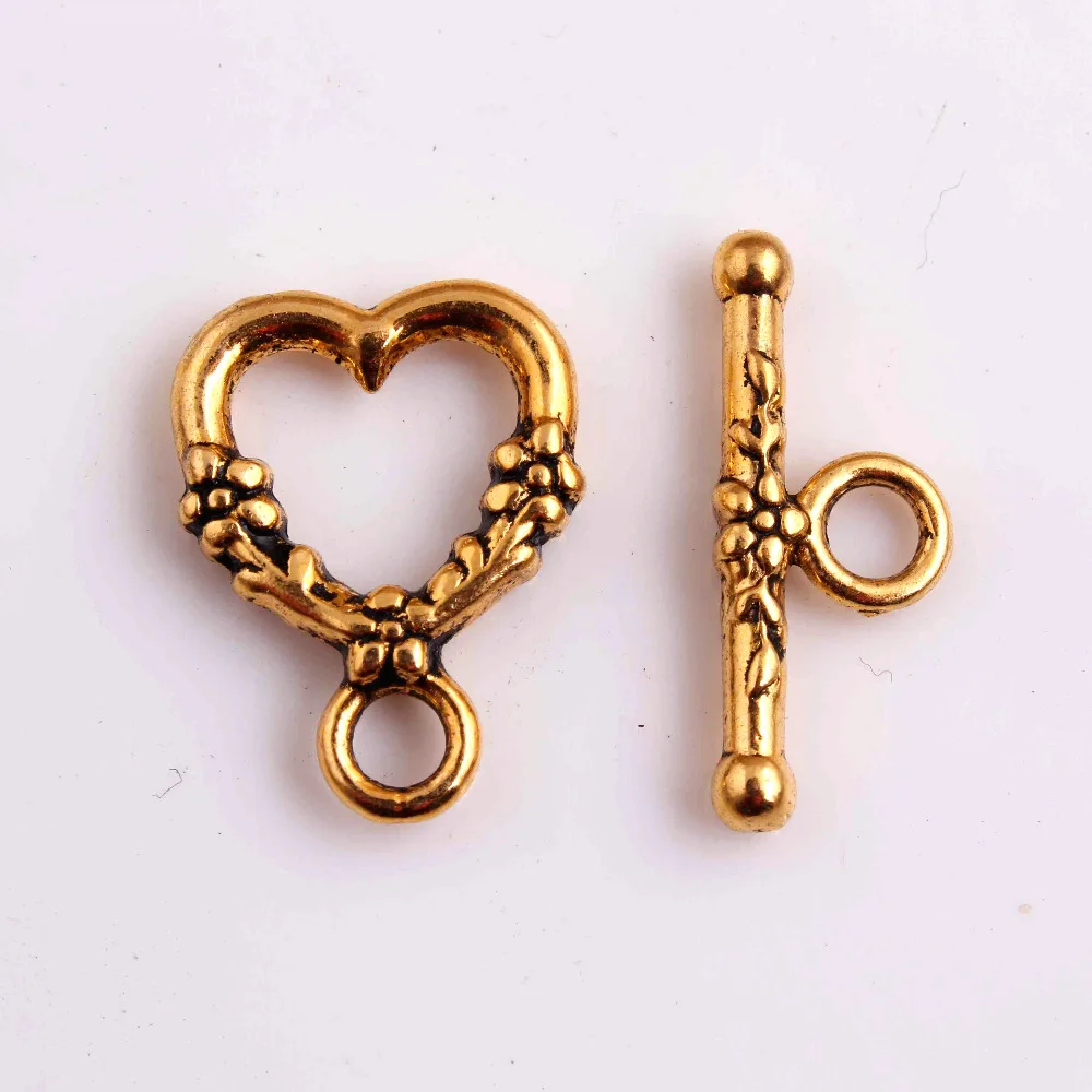AAA Quantity Vintage Ancient 14x8mm100sets/lot Gold heart Shape toggle clasps for kids Chunky Necklace Jewelry
AAA Quantity Vintage Ancient 14x8mm100sets/lot Gold heart Shape toggle clasps for kids Chunky Necklace Jewelry