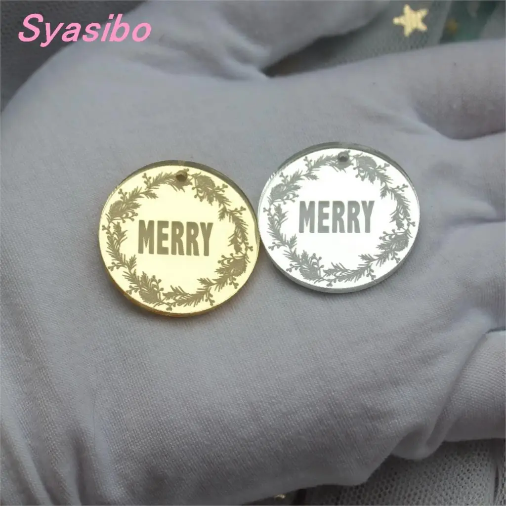 (20pcs/lot ) 30mm Merry Etched Circle Acrylic Christmas Decoration Tags Charms Gold / Silver Mirror Laser Cut 1.2inches-AC1567
(20pcs/lot ) 30mm Merry Etched Circle Acrylic Christmas Decoration Tags Charms Gold / Silver Mirror Laser Cut 1.2inches-AC1567