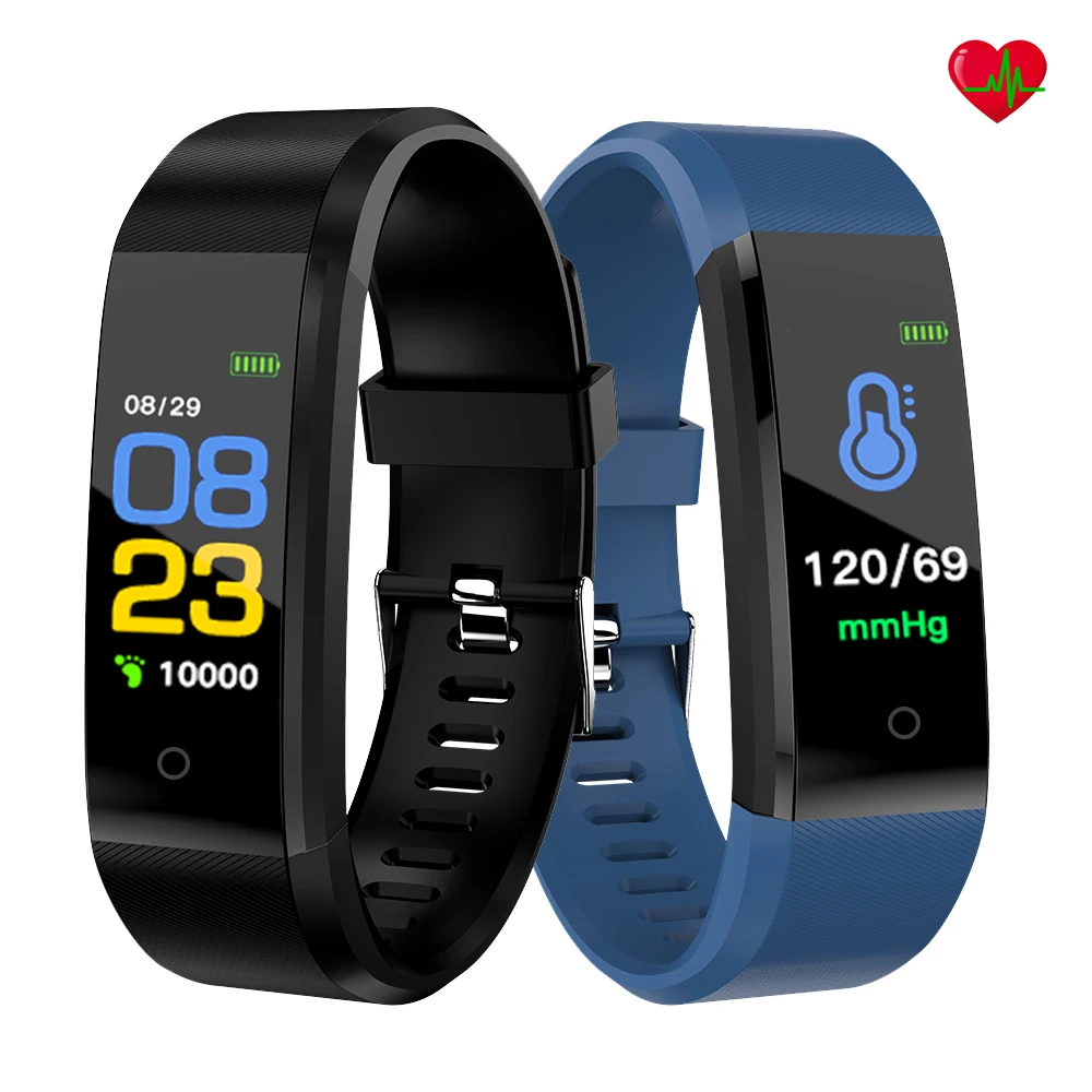 

115plus Smart Wristband IP67 Waterproof Pedometer Sleep Heart Rate Monitor Smart Bracelet Men Women for Android IOS pk Mi Band 3