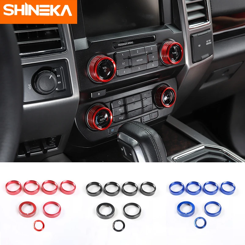 SHINEKA Car Air Conditioner Audio 4WD Drive Headlight Engine Switch Button Decoration Covers Trims Stickers For Ford F150 2016+
SHINEKA Car Air Conditioner Audio 4WD Drive Headlight Engine Switch Button Decoration Covers Trims Stickers For Ford F150 2016+