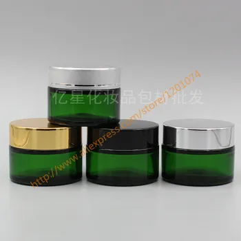 30g green glass cream jar with shiny silver/gold/black/matte silver aluminum cover, 30 gram cosmetic jar,for cream container
30g green glass cream jar with shiny silver/gold/black/matte silver aluminum cover, 30 gram cosmetic jar,for cream container