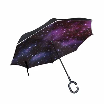 Shinning Starry Sky Printed Reverse Umbrella C-hook Double Layer Inverted Reverse Umbrellas Romantic Windproof Creative Paraguas
Shinning Starry Sky Printed Reverse Umbrella C-hook Double Layer Inverted Reverse Umbrellas Romantic Windproof Creative Paraguas