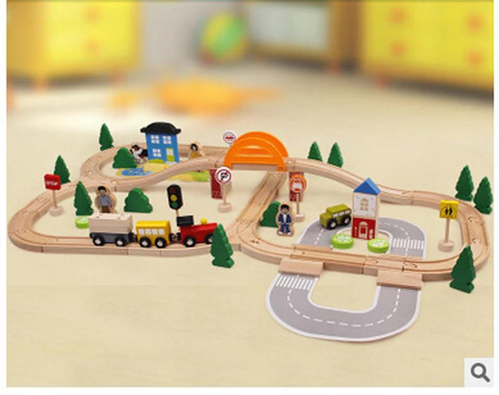 The new 78 pieces of creative spelling spelling take the camphor train track city scene combination puzzle train children's toys
The new 78 pieces of creative spelling spelling take the camphor train track city scene combination puzzle train children's toys
