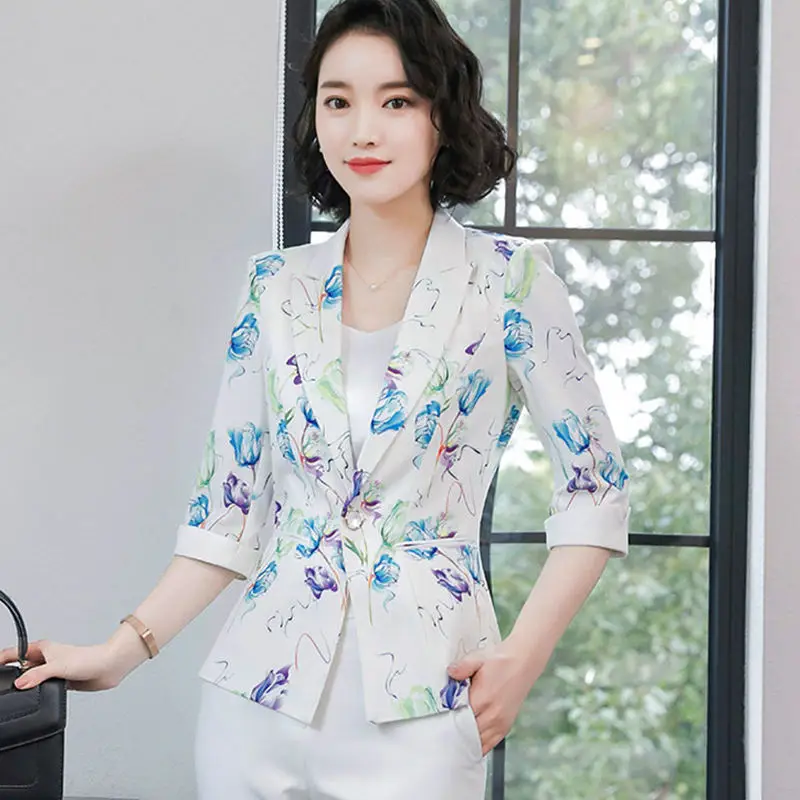 Suit Jacket Female Blazer Women Elegant Plus Size 4XL Blazer Print Vintage Office Lady Blazer Spring Jacket Outwear Women Q1352
Suit Jacket Female Blazer Women Elegant Plus Size 4XL Blazer Print Vintage Office Lady Blazer Spring Jacket Outwear Women Q1352