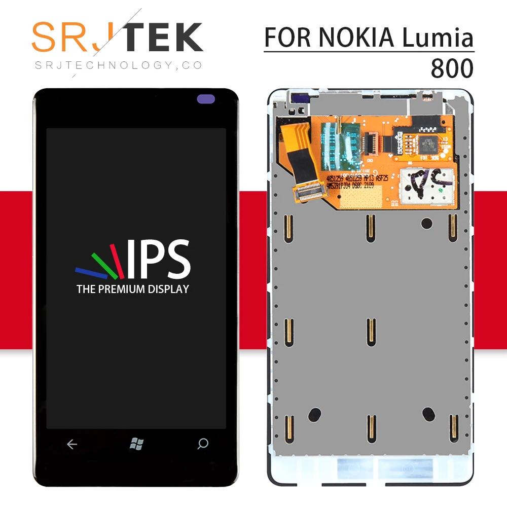 Srjtek LCD For Nokia Lumia 800 Display Touch Screen With Frame For Nokia Lumia 800 Digitizer Assembly Replacement Parts
Srjtek LCD For Nokia Lumia 800 Display Touch Screen With Frame For Nokia Lumia 800 Digitizer Assembly Replacement Parts