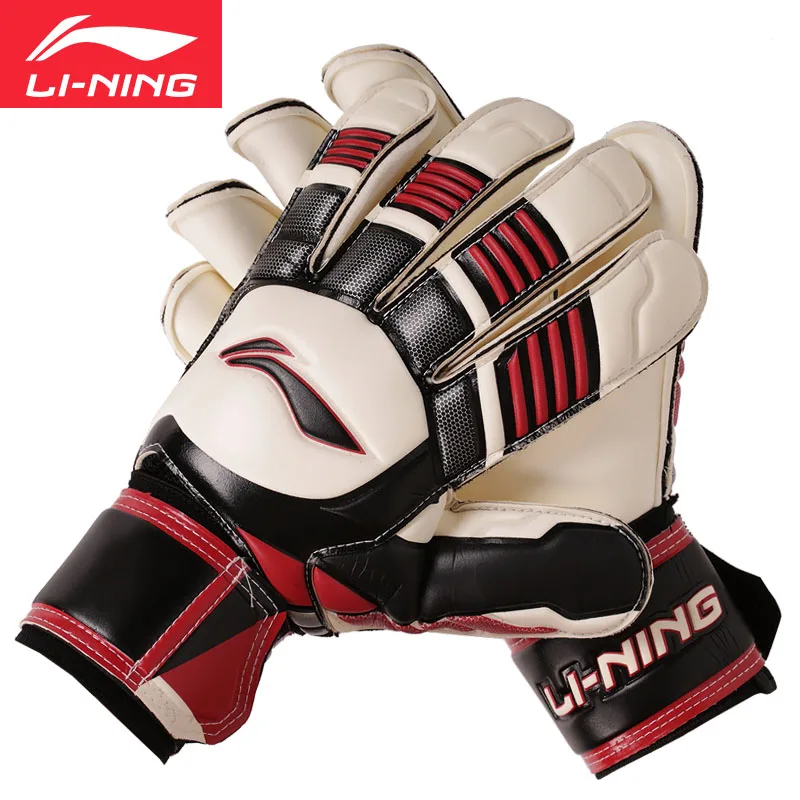 Image Lining Real Madrid Goalkeeper Gloves with Protective Finger Thickening Anti skid Adult AXWK002 1 2 3 4 LI NING Genuine