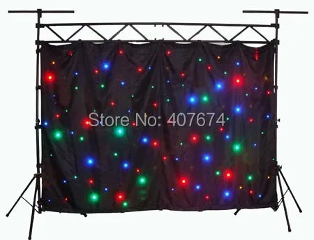 

Customized Size 2M*3M RGB 3in1 SMD Super Brighness LED Star Curtain 14 Pre-Set Programs DMX512 LED Star Cloth DJ Backdrop