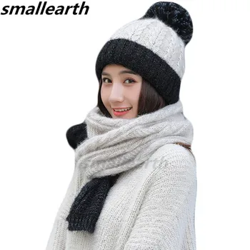 2019 Winter Women Knitted Hat Scarf 2Pcs Set Fashion Wool Thick Hat Collars Female Warm Hat Long Scarf Set Cute Snow Cap Beanies
2019 Winter Women Knitted Hat Scarf 2Pcs Set Fashion Wool Thick Hat Collars Female Warm Hat Long Scarf Set Cute Snow Cap Beanies