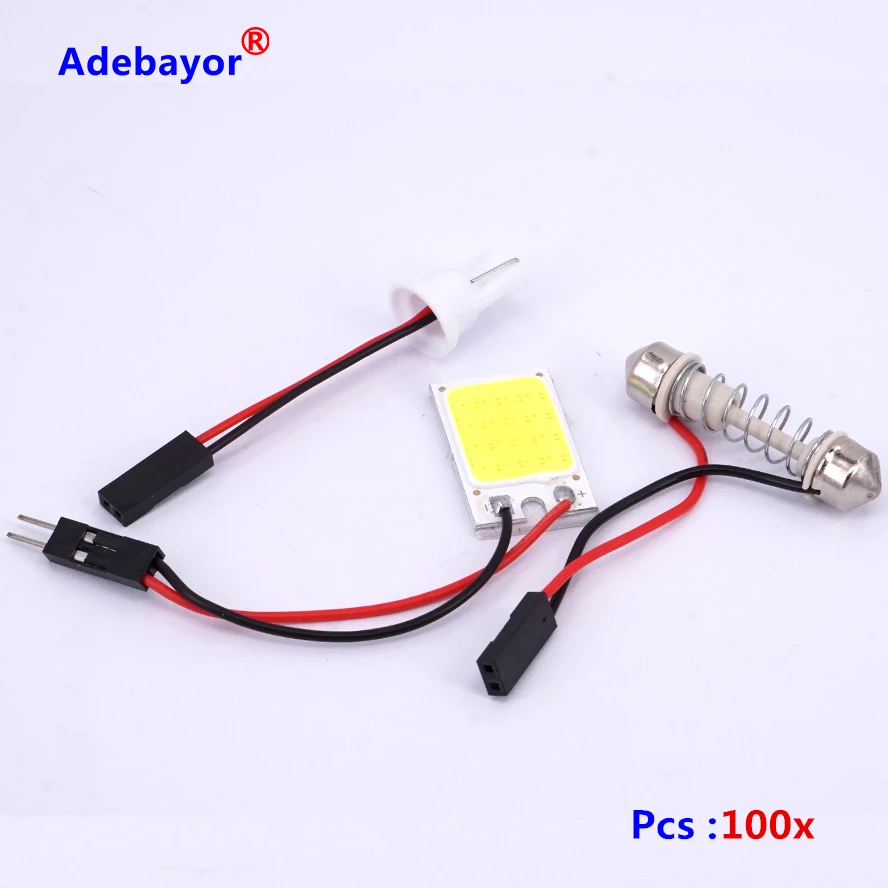 100 X 3W COB Chip 18 SMD Car LED Interior Panel Dome Reading Light T10 Festoon led Car Vehicle LED Panel Auto car light source
100 X 3W COB Chip 18 SMD Car LED Interior Panel Dome Reading Light T10 Festoon led Car Vehicle LED Panel Auto car light source