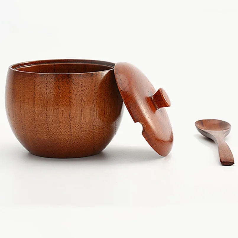 New Bowls Wooden Creamer Pots Solid Cans 7x8cm Vintage Salt Cans With Lid And Spoon Sugar Bowl Food Container For Kitchen
New Bowls Wooden Creamer Pots Solid Cans 7x8cm Vintage Salt Cans With Lid And Spoon Sugar Bowl Food Container For Kitchen