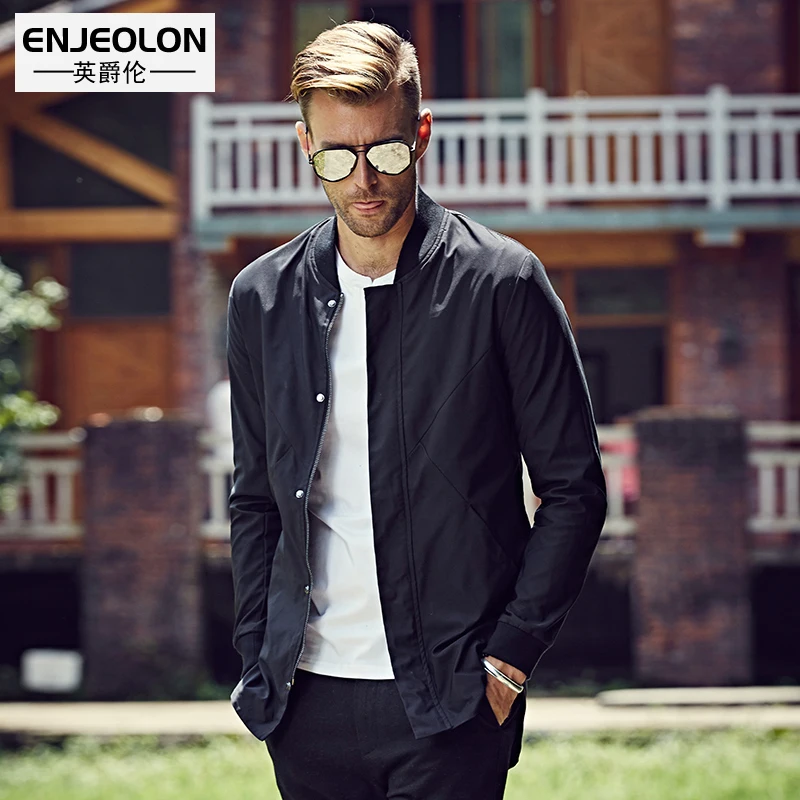 Enjeolon brand Bomber jackets coat men, fashion black solid plus size 3XL Mens coats, stand collar Jacket clothes WT0216
Enjeolon brand Bomber jackets coat men, fashion black solid plus size 3XL Mens coats, stand collar Jacket clothes WT0216