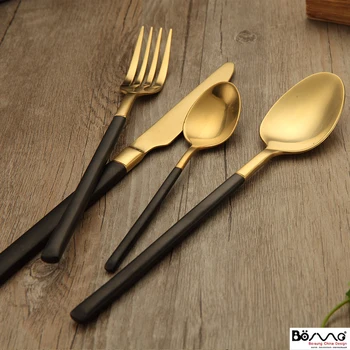 Grade 304 stainless steel cutlery fork spoon Retro Black Gold Plated cutlery Western-style food
Grade 304 stainless steel cutlery fork spoon Retro Black Gold Plated cutlery Western-style food