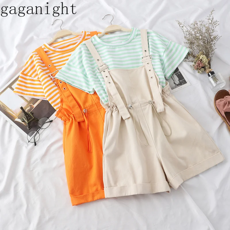 Gaganight 2019 Summer Women Women Two Piece Set Short Sleeves O Neck Striped T Shirts Adjustable Waist Short Suspender Trousers
Gaganight 2019 Summer Women Women Two Piece Set Short Sleeves O Neck Striped T Shirts Adjustable Waist Short Suspender Trousers