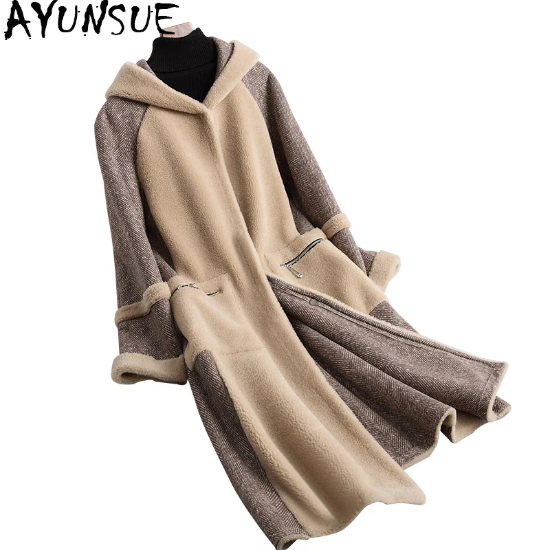 AYUNSUE Women's Fur Coat 2019 Fashion Winter Jacket Women Long Wool Coats Hooded Real Lamb Fur Jackets abrigo mujer 18003 YQ1762
AYUNSUE Women's Fur Coat 2019 Fashion Winter Jacket Women Long Wool Coats Hooded Real Lamb Fur Jackets abrigo mujer 18003 YQ1762