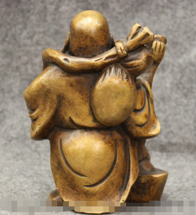 S0251 Chinese Bronze Wealth YuanBao Happy Laughing Maitreya Buddha Statue Money Bag
S0251 Chinese Bronze Wealth YuanBao Happy Laughing Maitreya Buddha Statue Money Bag