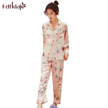 Good quality silk satin women's pajamas set long sleeve print sleepwear home suit spring autumn pyjamas women nightwear pijama
Good quality silk satin women's pajamas set long sleeve print sleepwear home suit spring autumn pyjamas women nightwear pijama
