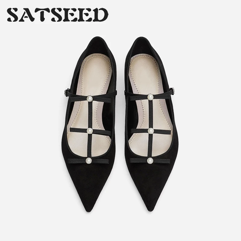 New Style Pearl Inlaid Single Shoe Bow Ballet Shoe Shallow Mouth Flat with Pointed Head Casual Versatile Flat Autumn Shoes
New Style Pearl Inlaid Single Shoe Bow Ballet Shoe Shallow Mouth Flat with Pointed Head Casual Versatile Flat Autumn Shoes