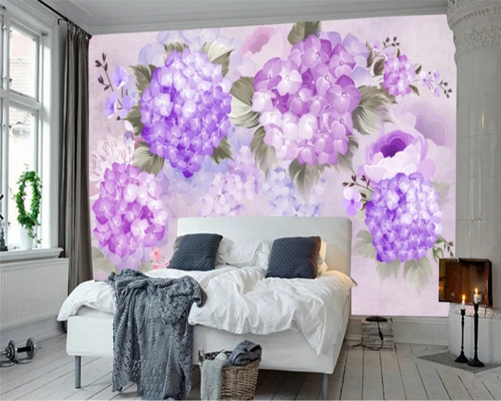 beibehang A beautiful fashion 3d wallpaper Pastoral hand painted purple retro hydrangea sofa TV background wall papel de parede
beibehang A beautiful fashion 3d wallpaper Pastoral hand painted purple retro hydrangea sofa TV background wall papel de parede