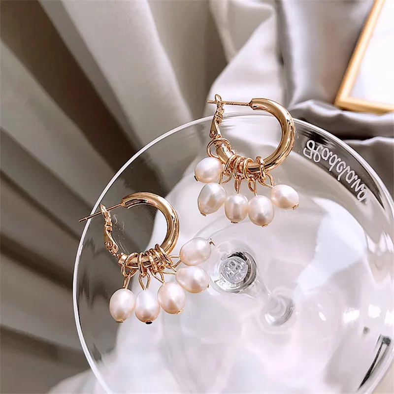 Fashion Handmade Pearl Round Women's Earrings Unique Korea Earrings Wedding Trendy Dangle Jewelry ETD28 (2)