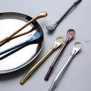 304 Stainless Steel Creative Spoon Drinking Straws Bent Filter Straw Drink Mate Tea Bar Coffee Spoons Luxury Cultery Accessories
304 Stainless Steel Creative Spoon Drinking Straws Bent Filter Straw Drink Mate Tea Bar Coffee Spoons Luxury Cultery Accessories