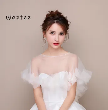 Short Women Wedding Cape Shawl Elegant Tulle Bridal Bolero Wraps See Through Organza Ruffle Bridal Bridesmaids Accessories PJ15
Short Women Wedding Cape Shawl Elegant Tulle Bridal Bolero Wraps See Through Organza Ruffle Bridal Bridesmaids Accessories PJ15