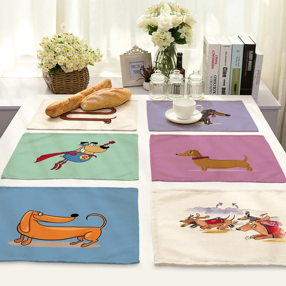 Home Kitchen Dining Table Placement Cute Animal Design Dachshund Dog Print Cup Bowl Heat Insulation Coaster Linen Tableware Pad
Home Kitchen Dining Table Placement Cute Animal Design Dachshund Dog Print Cup Bowl Heat Insulation Coaster Linen Tableware Pad