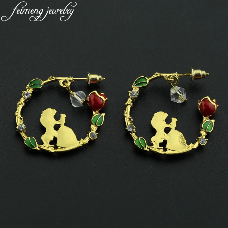 feimeng jewelry Fairytale Beauty and the Beast Earrings Charm Princess Belle Rose Earrings For Women Fashion Accessories
feimeng jewelry Fairytale Beauty and the Beast Earrings Charm Princess Belle Rose Earrings For Women Fashion Accessories