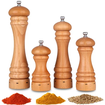 Mokithand Beech Wood Pepper Mills Set Food Salt Grinder Kitchen Tools Food Safe Carbon Steel Grinder 5' 6' 8' 10' Hand Movement
Mokithand Beech Wood Pepper Mills Set Food Salt Grinder Kitchen Tools Food Safe Carbon Steel Grinder 5' 6' 8' 10' Hand Movement